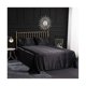 thumbnail image 2 of Juego de cama de 3 piezas de satén de seda color crema con sábana bajera, sábana encimera, funda de almohada, transpirable, suave y cómodo, color negro (doble), 2 of 5