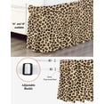 thumbnail image 3 of Leopard Wrap Around Bed Skirts for King Bed 18" Drop,Bed Skirt with Adjustable Elastic Belt Dust Ruffle Bed Valance for Bedroom Hotel Brown Black Beige Modern Abstract Impressionist Bed Frame Cover, 3 of 7