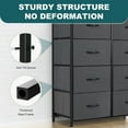 thumbnail image 5 of JOINSUN 8 Drawer Dresser, Fabric Storage Tower with Sturdy Steel Frame Wood Top for Bedroom, Gray, 5 of 8
