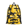 thumbnail image 4 of Casual Canvas Backpack Without Interlayer Large Capacity Stick Bag Design For Outdoor Shopping Office Outdoor Sports Vector Camouflage Pattern Yellow_3 Small, 4 of 7