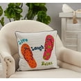 thumbnail image 3 of Fennco Styles Summer Sandals, Relax, Live, Laugh Cotton Decorative Throw Pillow Cover 18" W x 18" L - Multicolored Cushion Case for Home, Couch, Bedroom and Living Room, 3 of 3