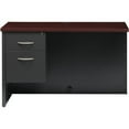 thumbnail image 6 of Lorell Mahogany Laminate/Charcoal Modular Desk Series - 2-Drawer 48" x 24" , 1.1" Top - 2 x Box Drawer(s), File Drawer(s) - Single Pedestal on Left Side - Material: Steel - Finish: Mahogany Laminate,, 6 of 6