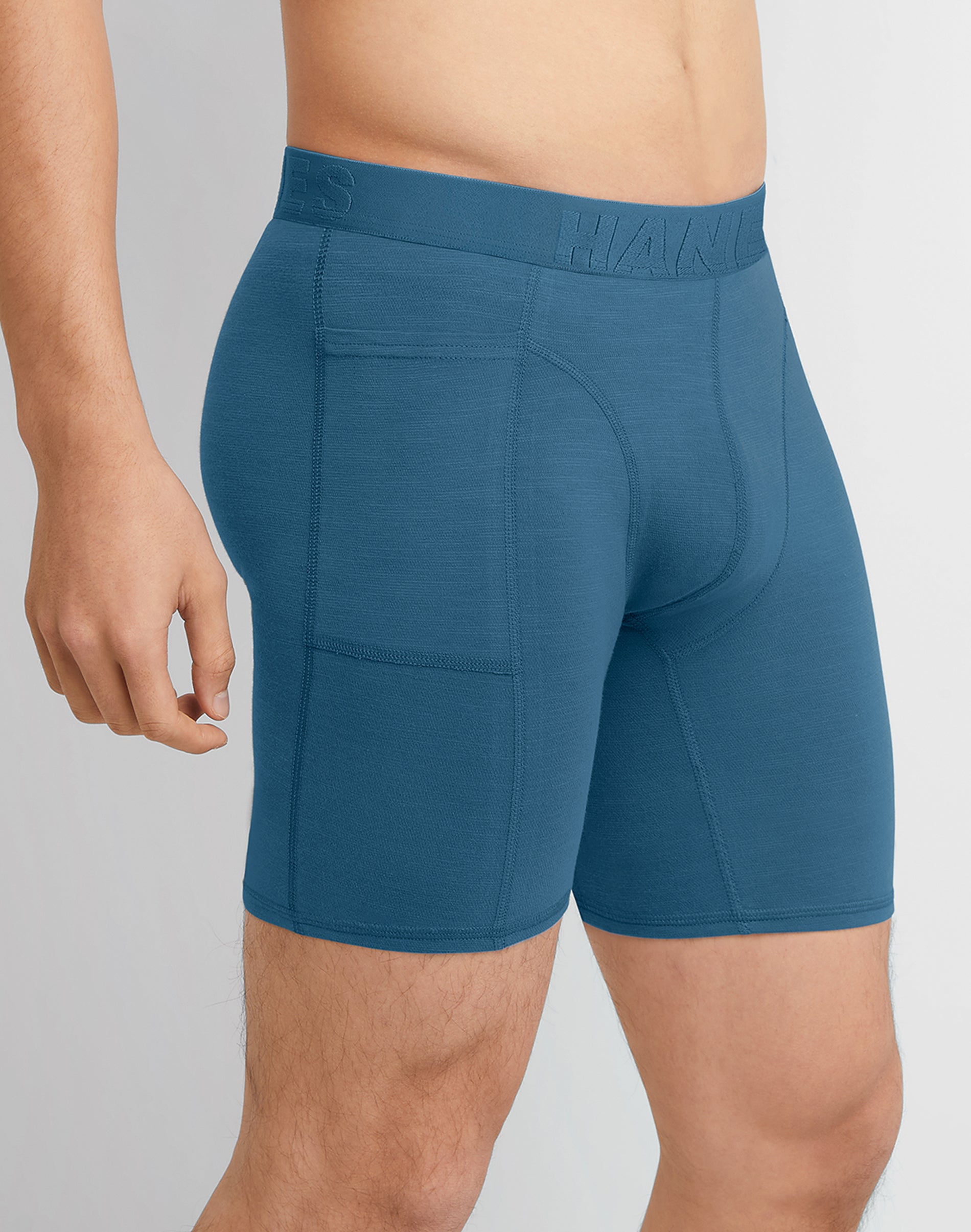 Hanes Explorer Men's Boxer Brief Underwear, Red/Blue, 2-Pack Blue/Red L
