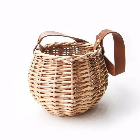 USHOBE Storage Wicker Basket Light Brown 1Pack 5.5x5.5x4.3In