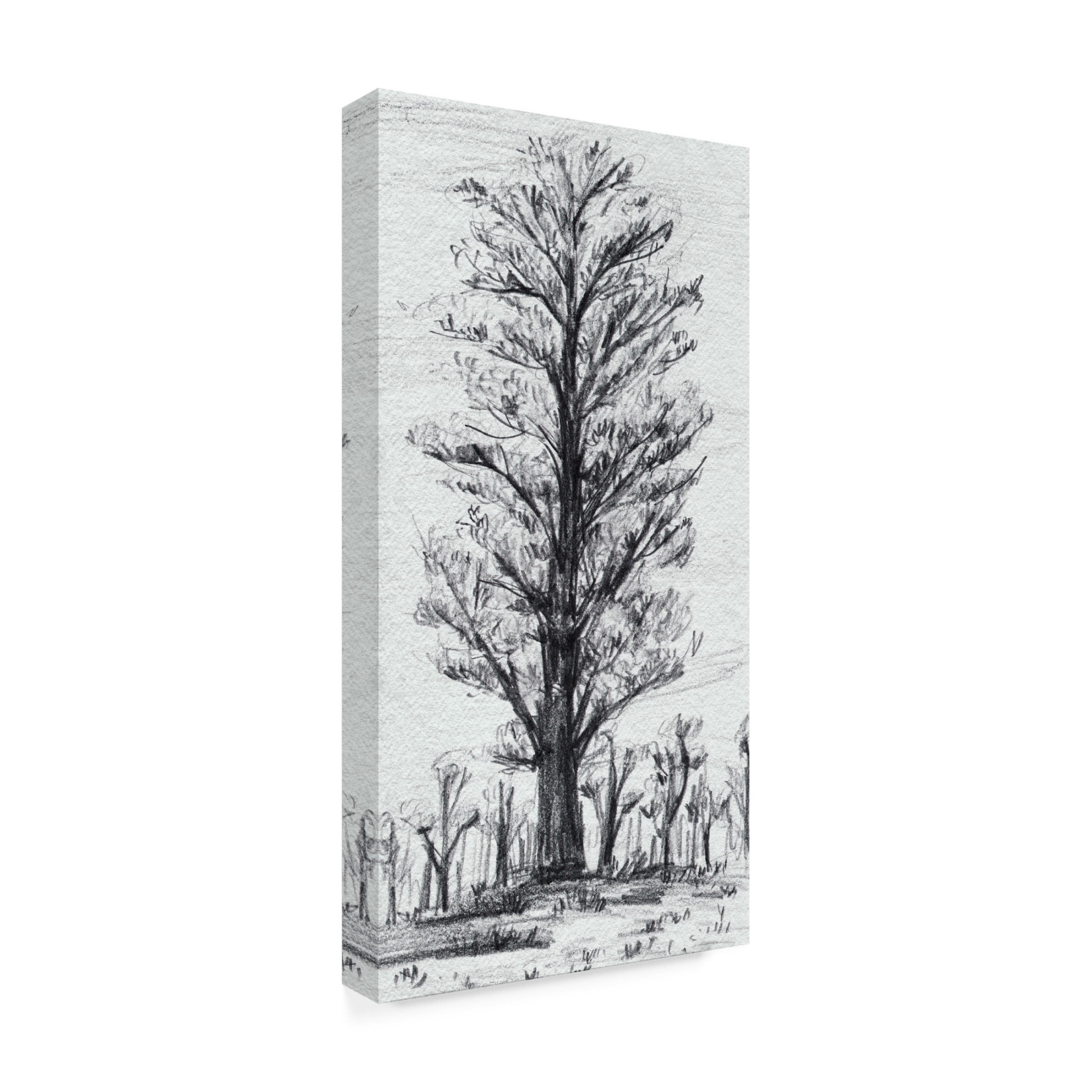 Canvas Wall Art - Melissa Wang 'Tree in the Woods IV' Wall Art for Living Room, Bedroom, or Office Décor by Trademark Fine Art - 16 x 32 Inches