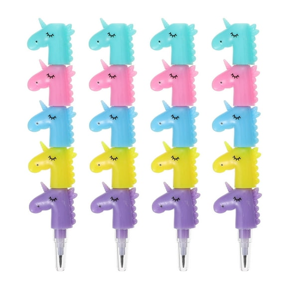 FRCOLOR Stylo Licorne Crayons Licorne pour Enfants avec Couleurs Assorties Matériau Plastique Papeterie Décorative Amusante 20 Pcs,4.92"X0.79"X0.2"