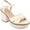 Beige, variant on Journee Collection Womens Garner Knit Inset Platform Block Heel Sandals