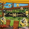thumbnail image 5 of Black Gold 50th Birthday Decorations for Men Women, Black and Gold Birthday Yard Banner Sign and 18 PCS 50th Happy Birthday Balloons for 50th Anniversary Birthday Party Supplies Outdoor Yard Decor, 5 of 7