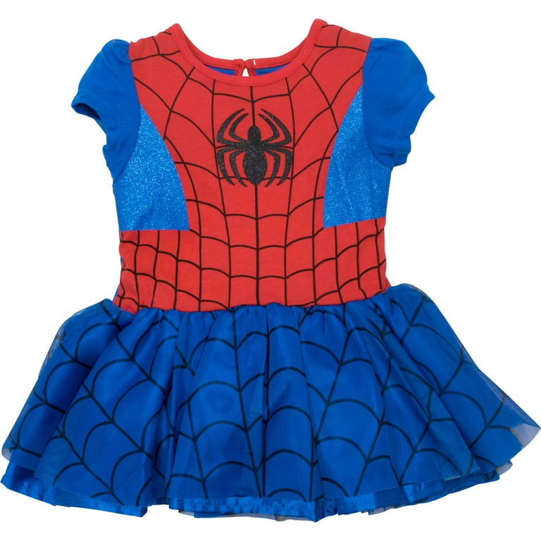 spider man dress Marvel Spiderman Toddler Girls' Costume Dress, Leggings and Headband Set (2T)