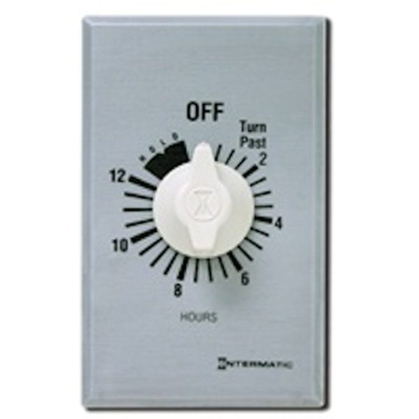 Intermatic FF12HHC 12Hour Spring Wound Countdown Timer, Brushed Metal