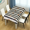 thumbnail image 4 of Yayeee Tablecloths 54" x 54" Rectangle Wrinkle Resistant Party Table Cover, Black Abstract Stripes, 4 of 8