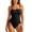 /c25Black86, variant on WEIGFI Womens Swimsuit One-Piece Adjustable Tie Knot Spaghetti Strap Crew Neck Beachwear Solid Color Bathing Suit Tummy Control Comfort Party Swimwear,Black,L
