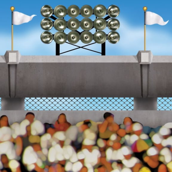 Party Central Upper Deck Stadium Photo Backdrop - 30" -  Multicolor - Pack of 6