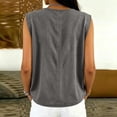 thumbnail image 5 of cocolona Summer Linen Irregular Tank Tops for Women Sleeveless Crew Neck Shirts Trendy Casual Solid Color Blouses, 5 of 6