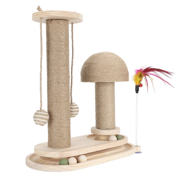 Poste Rascador Para Gatos, Pista De Bolas De 2 Capas, Poste Alto Interactivo Para Gatos, Rascador Para Gatos, Rascador Para Gatitos, Postes Para Rascar De Sisal Con Bola