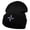 Black, variant on Ninja Star Embroidered 12 Inch Long Knitted Beanie - Red OSFM