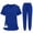 01-Blue, variant on Scrubs Set for Women Nurse Uniform Jogger Suit Stretch Top & Pants with Multi Pocket for Nurse & Esthetician Workwear