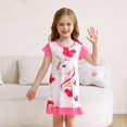 thumbnail image 5 of Jurebecia Girls Nightgowns Unicorn Short Sleeve Sleepwear Nightie Sleepwear Night Sleep Dress Princess Pajama Dresses Soft Nightgown 150 cm 9-10 Years, 5 of 13