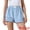 Blue, variant on DARING DIVA Women's Gingham Buttons Comfy Breathable Beach Casual Shorts Small Black