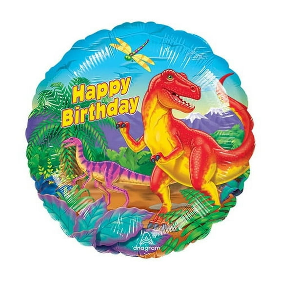 18-Inch Dinosaur Happy Birthday Balloon