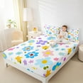 thumbnail image 4 of Feelyou Cute Cartoon Floral Full Size Sheets, Cartoon Blue Flower Bed Sheets, Teens Kids Boys Girls Sheet Sets, Luxury Bedroom Decor, 4-Piece, 4 of 7
