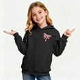 thumbnail image 5 of KyCheLot Girls Casual Hoodies Cute Bow Print Trendy Long Sleeve with Front Pocket Warm Loose Sweatshirts 2-14 Years, 5 of 6