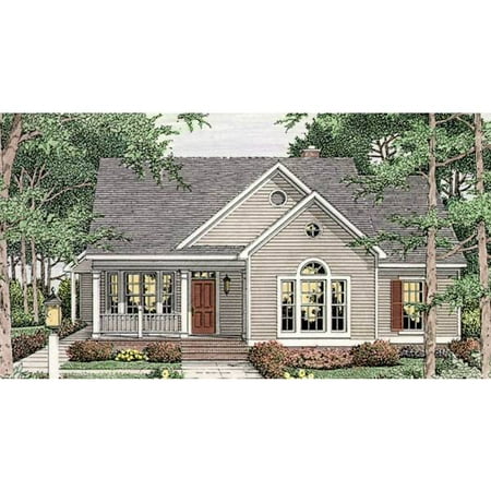 TheHouseDesigners 3644 Cottage House  Plan  with Slab  