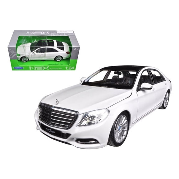 Mercedes Benz S Class with Sunroof White "NEX Models" 1/24 Diecast Model Car by Welly
