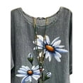 thumbnail image 3 of Gvmfive Women Floral Print Round Neck Short Sleeve Tops Pullover Blouse, 3 of 4