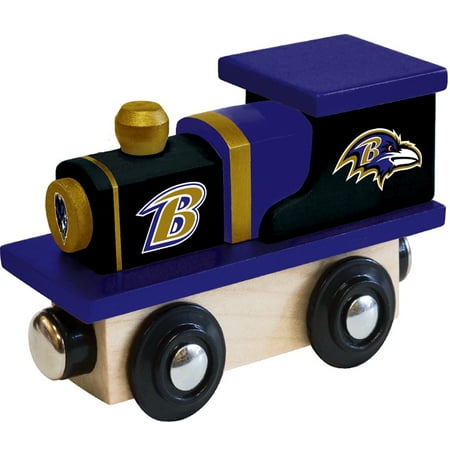 MasterPieces Officially Licensed NFL Baltimore Ravens Wooden Toy Train Engine For Kids MasterPieces Officially Licensed NFL Baltimore Ravens Wooden Toy Train Engine For Kids