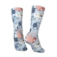 thumbnail image 3 of Goofa Cute Chameleons On Blue Printed Men's Crew Socks, Soft Durable Breathable Moisture-Wicking with Odor Control Cotton socks, 3 of 9