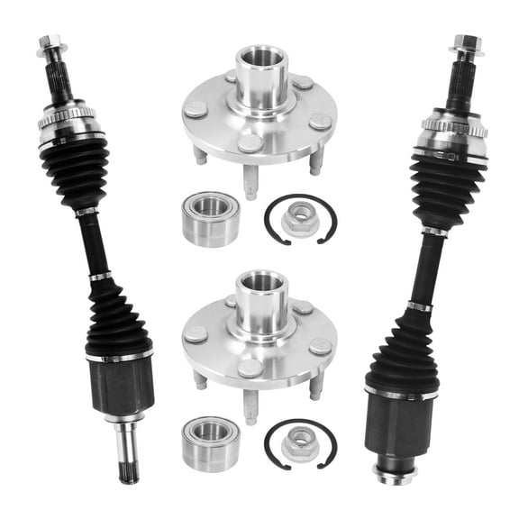 AutoShack Front CV Axle Shaft Left & Right   Wheel Bearing Hub Assembly Repair Kit Replacement for 2011-2013 Ford Edge 2011-2013 Lincoln MKX 4-PC Kit