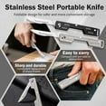 thumbnail image 6 of 5-Inch Sharp Stainless Steel Utility Knife With 20 Spare Blades, Compact Lightweight Design With Lanyard Hole For Easy Hanging, Multi-Purpose For Cutting Meat Boxes And Daily, 6 of 7