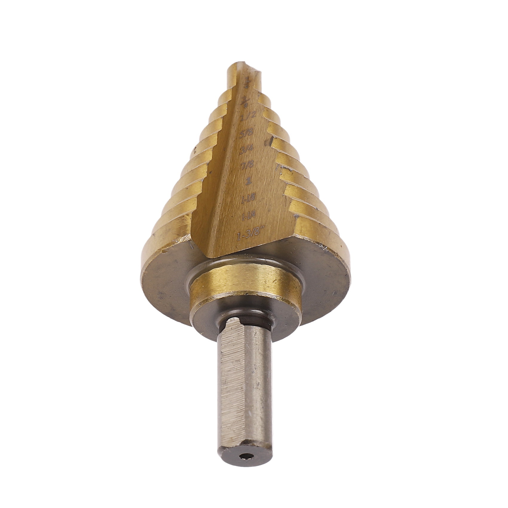 10 Sizes Step Drill Bit,1/4 to 1-3/8 Inches High Speed Steel Drill Cone  Bits,Straight Grooved Double Fluted,M2 High Speed Steel Drill bits for Hole