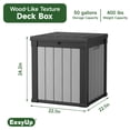 thumbnail image 2 of Joxxoaa 50 Gallon Resin Deck Box, Lockable Patio Outdoor Storage Box for Furniture, Garden Tools and Tools Storage, Waterproof Outside Storage Boxes - Black and White, 2 of 7