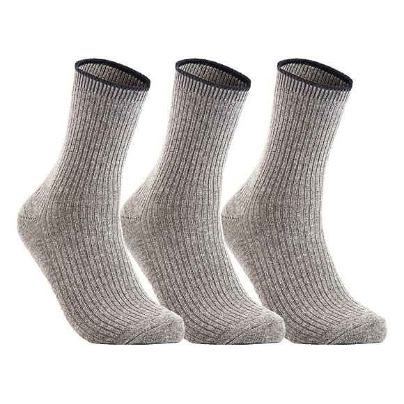 Lian LifeStyle 3 Paires de Femmes de Grandes Filles Magnifiques, Confortables et Confortables Chaussettes de l'Équipage de Laine pour une Utilisation Quotidienne HR1612 Taille Unique (Gris)