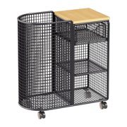 Siruishop Yoga Mat Storage Rack Fitness Equipment Holder Accessories Corner Shelf Sturdy Versatile Workout Organizer for Indoor Outdoor Black with Wheels