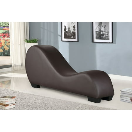 Brown Leather Chaise - Kingway Vyunskovsky Faux Leather Yoga Chaise Brown
