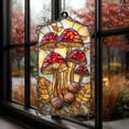 thumbnail image 3 of Red Mushroom ACRYLIC Suncatcher – Forest Faux Glass Window Panel with Autumn Ferns & Toadstools Cottagecore Woodland Home Decor 4344161679 1598, 3 of 4