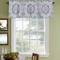 thumbnail image 3 of 2 Pack Valances for Window, Blue Purple Boho Short Curtains for Kitchen Bedroom Living Room, Vintage Abstract Art Floral Ethnic Tribe Rod Pocket Small Window Treatment Valance Drapes 42 x 18 Inch, 3 of 8