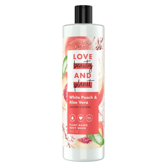Love Beauty and Planet Plant-Based Body Wash White Peach & Aloe Vera, 20 oz