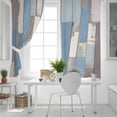 thumbnail image 5 of Fsddascl Blue Wood Grain Blackout Curtains for Bedroom/Living Room, Thermal Insulated Kitchen Curtains, Farmhouse Mottled Striped Plank Grommet Darkening Window Treatment Drapes 27.5"x39"x2, 5 of 6