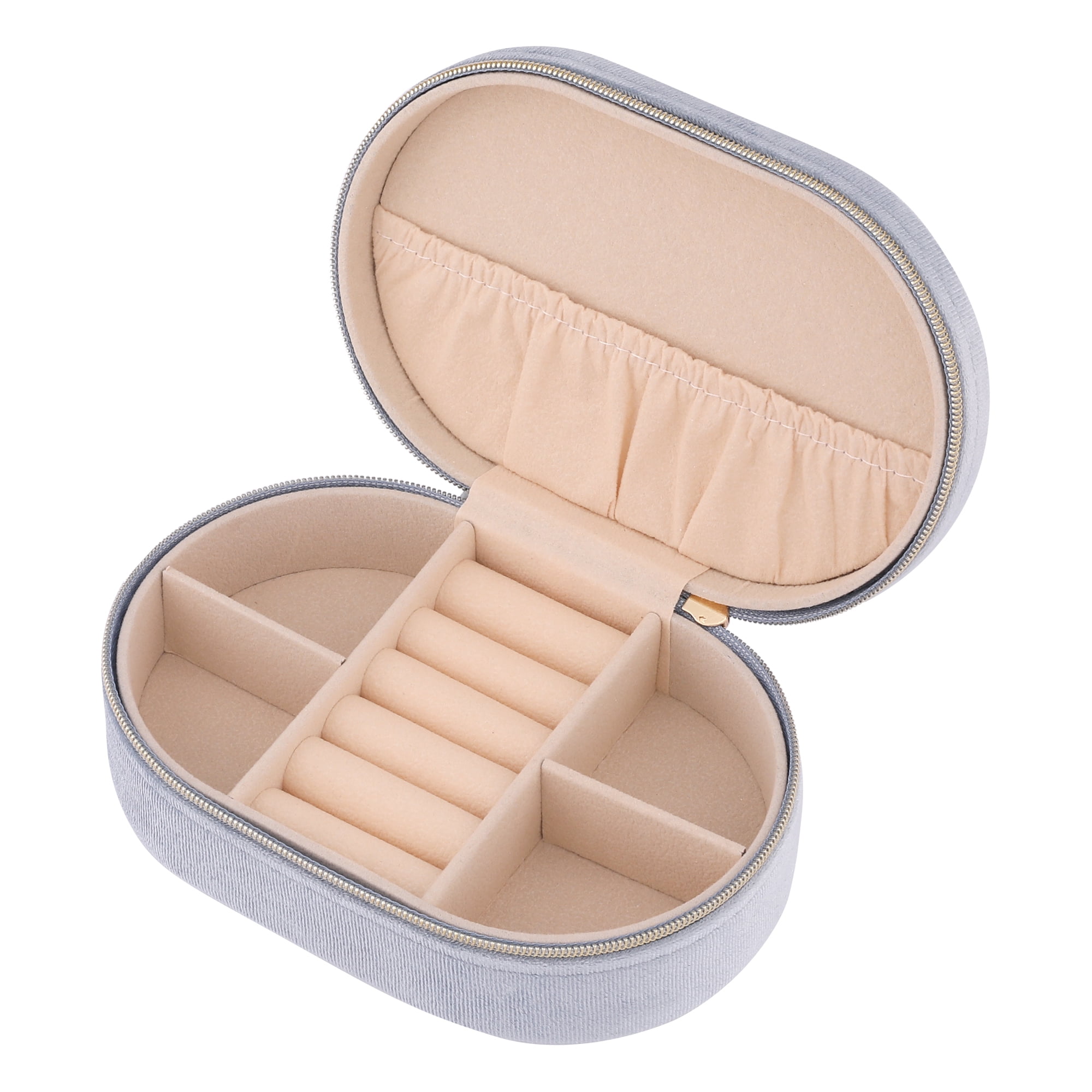 Unique Bargains Travel Portable Jewelry Box Organizer for Women Girls Gifts Light Blue