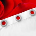 thumbnail image 4 of 3D Red Rose Blackout Curtains for Living Room, White Red Grey Curtains, Romantic Farmhouse Floral Window Curtains, Botanical Flower Petals Darkening Curtains Valentine's Day Window Treatments 52"X63", 4 of 5