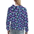 thumbnail image 7 of Daiia starry sky Skull flower Pattern Women's Fashion Hoodies & Sweatshirts with Kangaroo Pocket Hooded Sweatshirt with Eye-catching Drawstrings-Large, 7 of 7