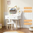thumbnail image 6 of Ktaxon Kids' Vanity Table and Stool Makeup Dressing Set w/ Mirrors & Drawer, Pink, 6 of 7