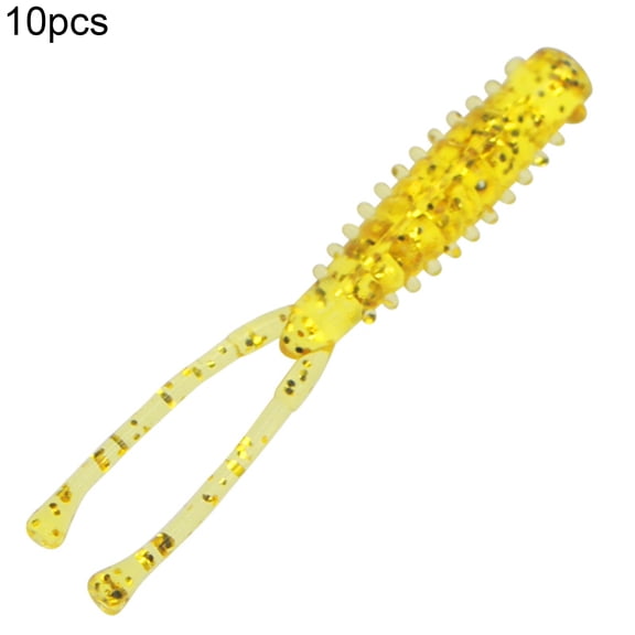 Soft Fake Baits, 10Pcs/Set 4.2cm Double Tail Soft Lure Bionic Fake Fish Baits Fishing Accessories