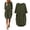 Army Green, variant on Oversized Baggy Midi Dress for Women Crew Neck Casual Loose Summer Dress with Pockets Basic Ladies Gown Knee Length Sundress