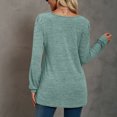 thumbnail image 5 of TKLPEHG Womens Blouse Crew Neck Pleated Tunic Tops Casual Fashion Solid Color Fall Tops Comfy Lightweight Long Sleeve T Shirt Loose Blouses Pullover (Green,M), 5 of 6