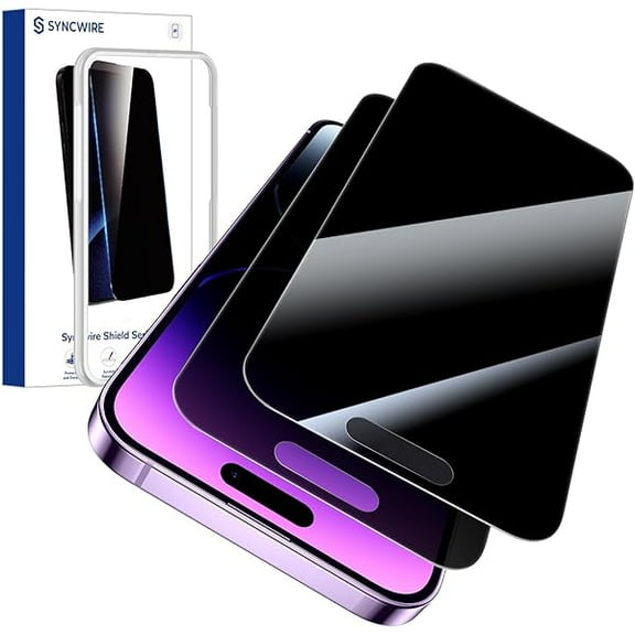 Privacy Screen Protector for iPhone 14 Pro Max with Easy Installation Kit, [Military-Grade Protection] 9H Shatterproof Full Coverage Anti-Spy Tempered Glass, 6.7 inch [2-Pack]